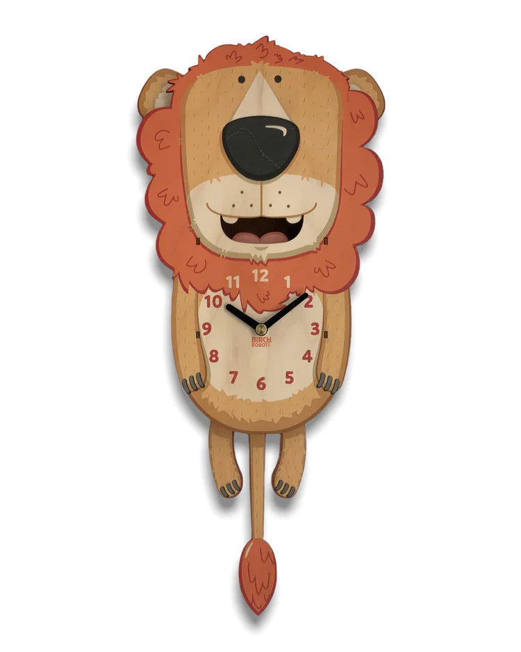 Oliver the Lion Pendulum Clock-Birch Robot-The Bugs Ear