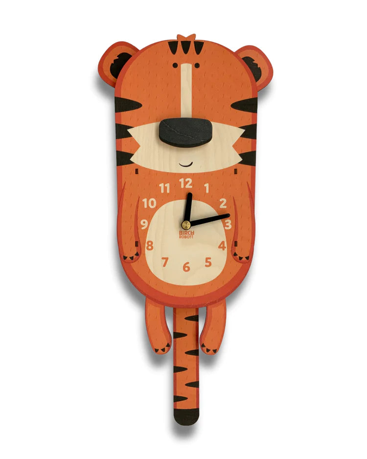 Rufus the Tiger Pendulum Clock-Birch Robot-The Bugs Ear