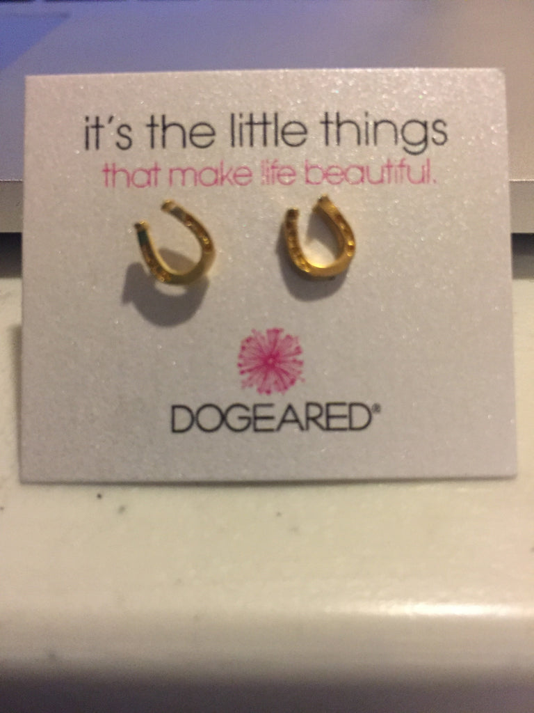 Dogeared It's The Little Things Teeny Gold Horseshoe Earrings-Dogeared-The Bugs Ear