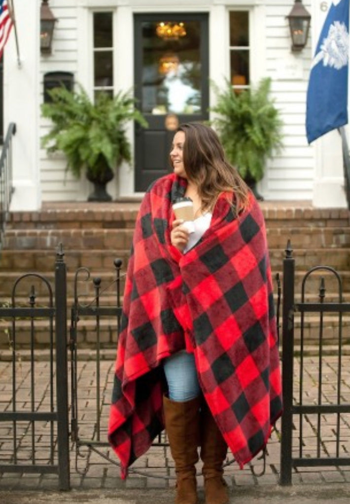 Red Buffalo Check Blanket-Viv and Lou-The Bugs Ear