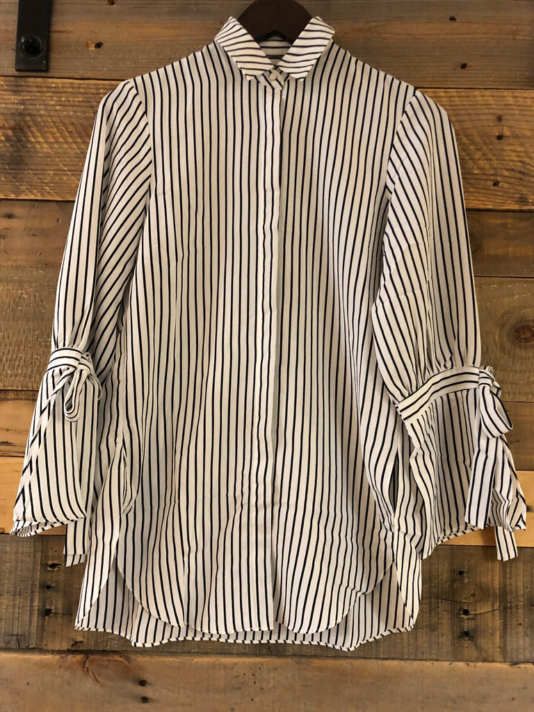 Eliana Stripe Tie Sleeve Blouse-Bishop and Young-The Bugs Ear