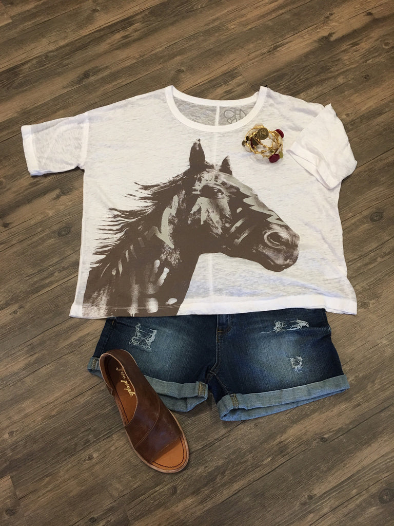 Chaser Burnout Horse Tee-Chaser-The Bugs Ear
