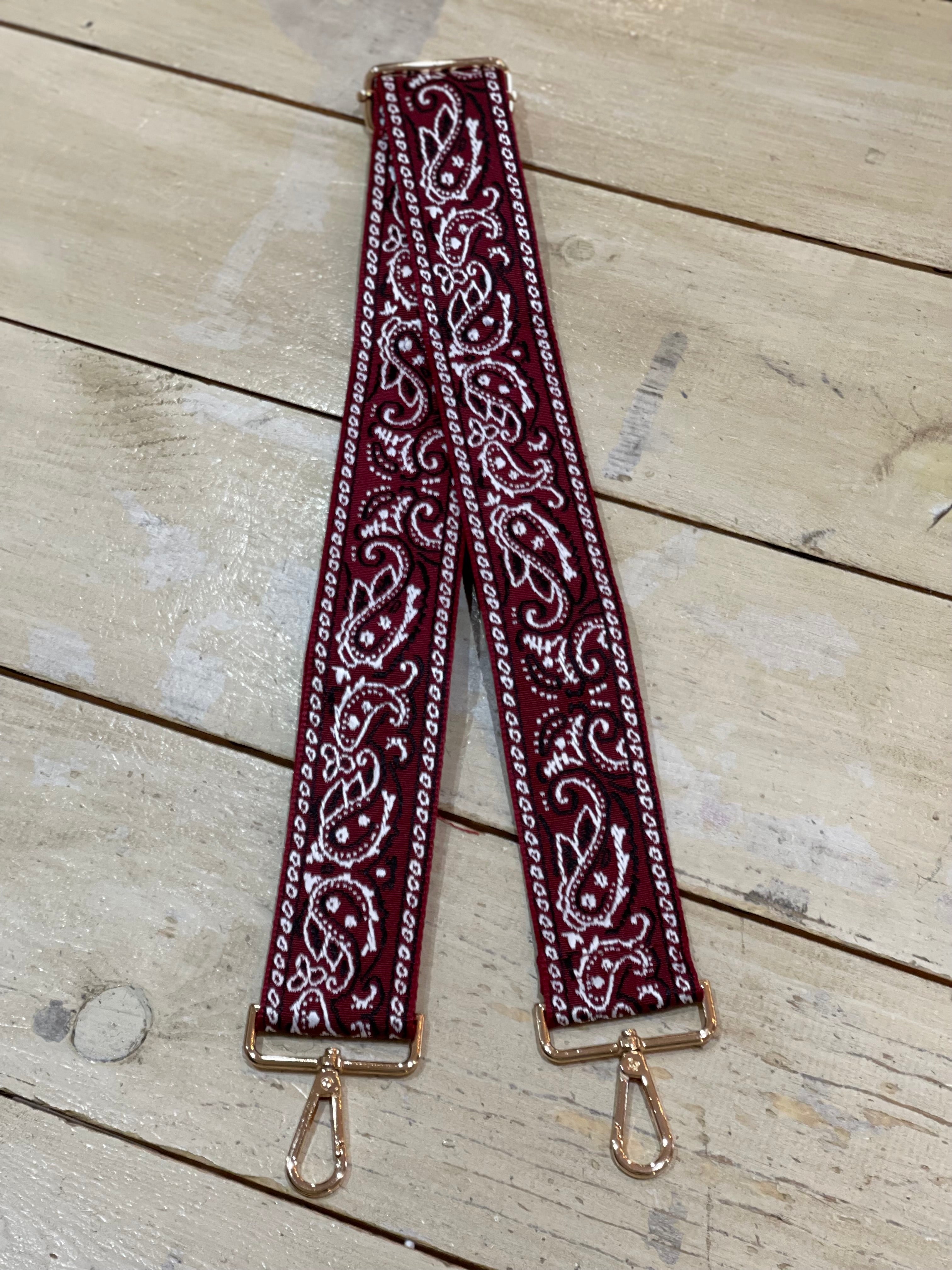 Ahdorned Red Paisley Bag Strap – The Bugs Ear