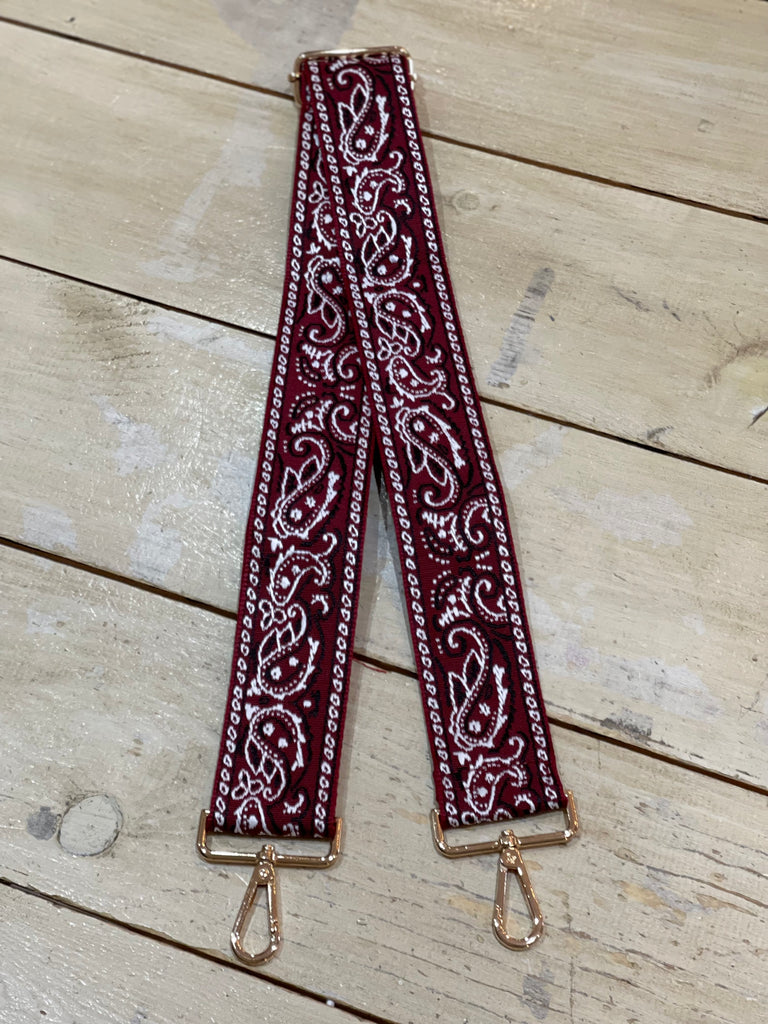 Ahdorned Red Paisley Bag Strap-Ahdorned-The Bugs Ear