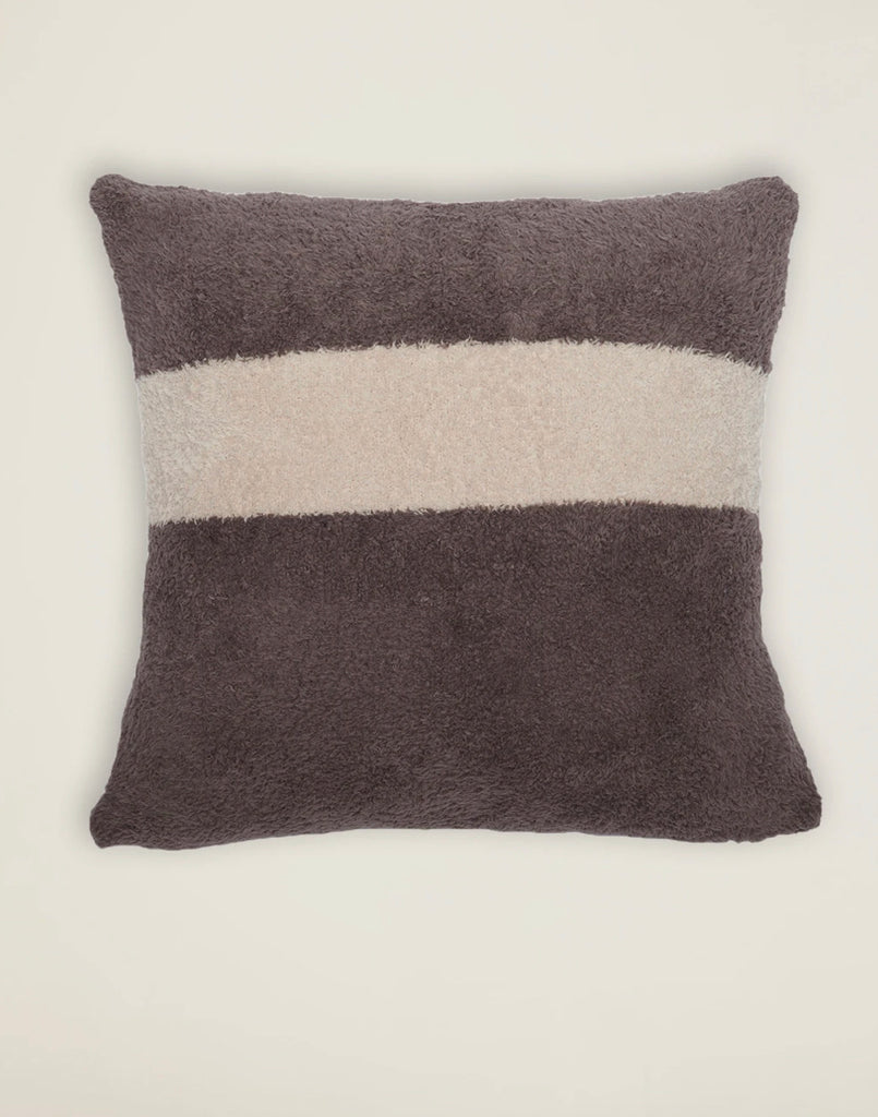 Barefoot Dreams CozyChic Throw Pillow with Stripe and Insert in Charcoal/Stone-Barefoot Dreams-The Bugs Ear