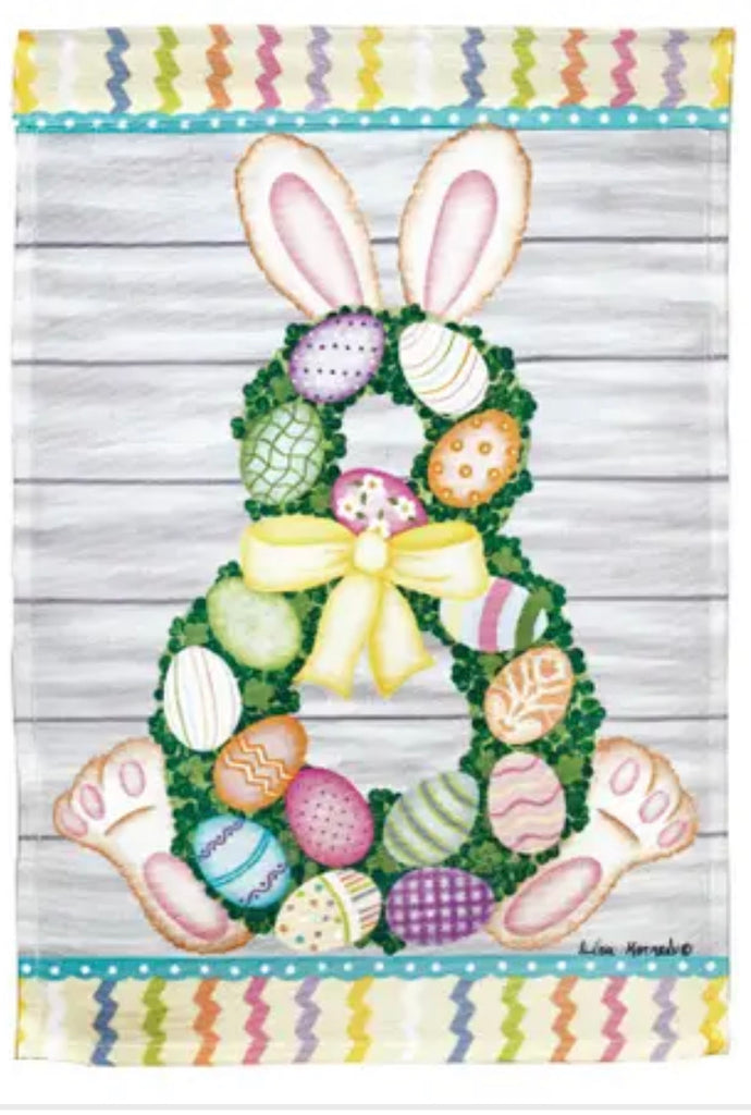 Easter Bunny Wreath Garden Flag-Magnolia Lane-The Bugs Ear