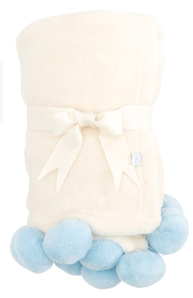 Blanket Blue Poms-Elegant Baby-The Bugs Ear