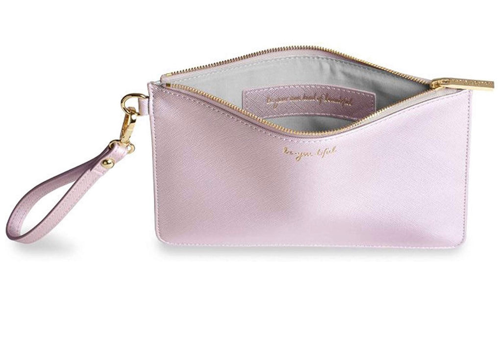 Katie Loxton Secret Message Pouch Be-you-tiful in Metallic Lilac-Katie Loxton-The Bugs Ear