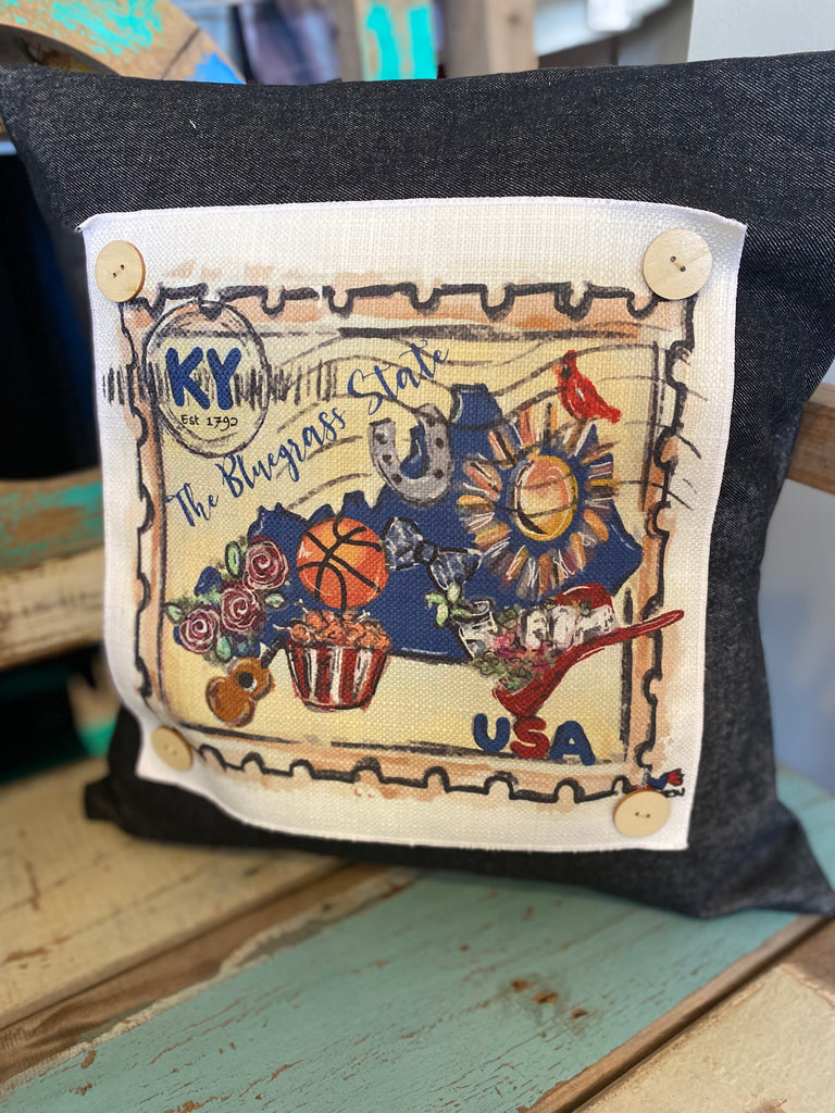 Kentucky Stamp Square Pillow Swap-LuckyBird-The Bugs Ear