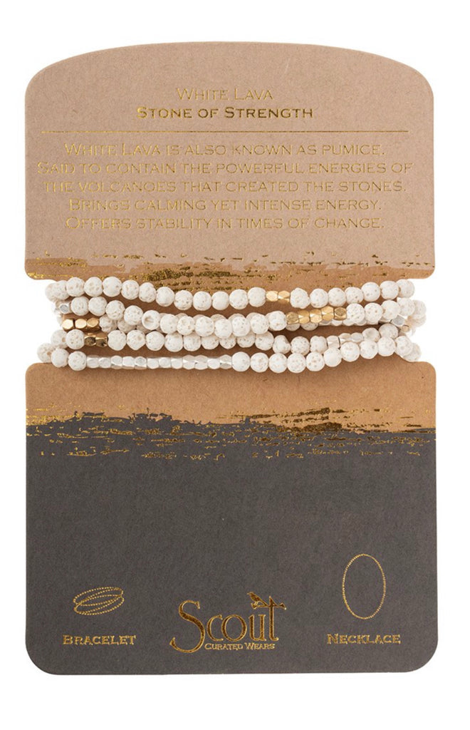 White Lava Stone of Strength Necklace Bracelet-Scout Curated Wears-The Bugs Ear
