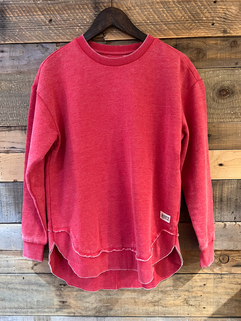 Vintage Poncho Fleece Sweatshirt in Red M