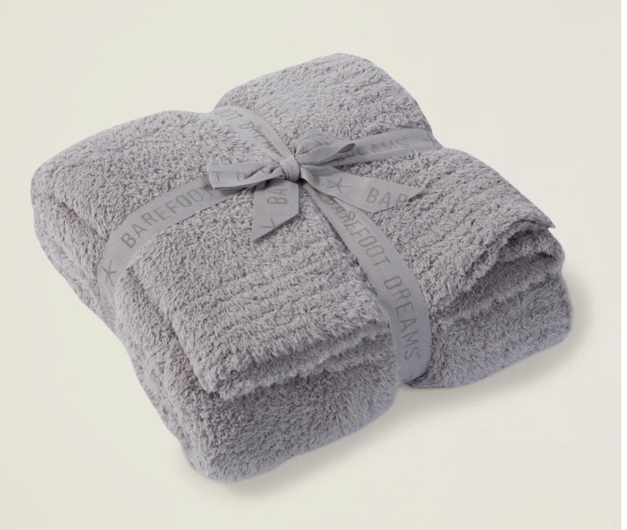 Barefoot Dreams Cozychic Throw in Dove Gray-Barefoot Dreams-The Bugs Ear