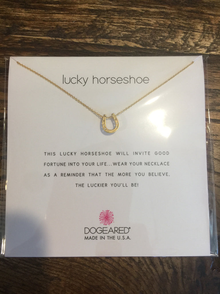 Dogeared Lucky Horseshoe Necklace Gold Dipped-Dogeared-The Bugs Ear