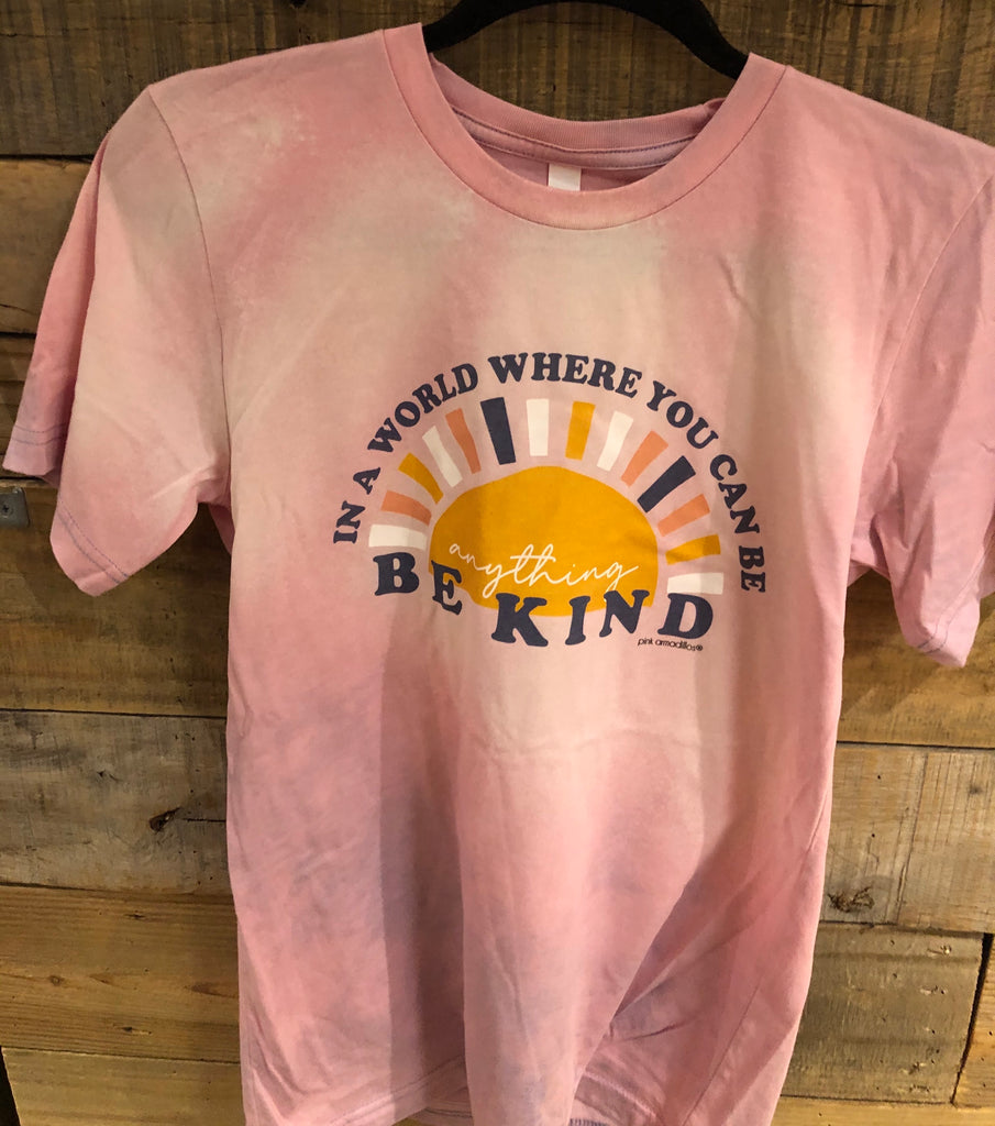 You Can Be Anything Be Kind Tee-Pink Armadillos-The Bugs Ear