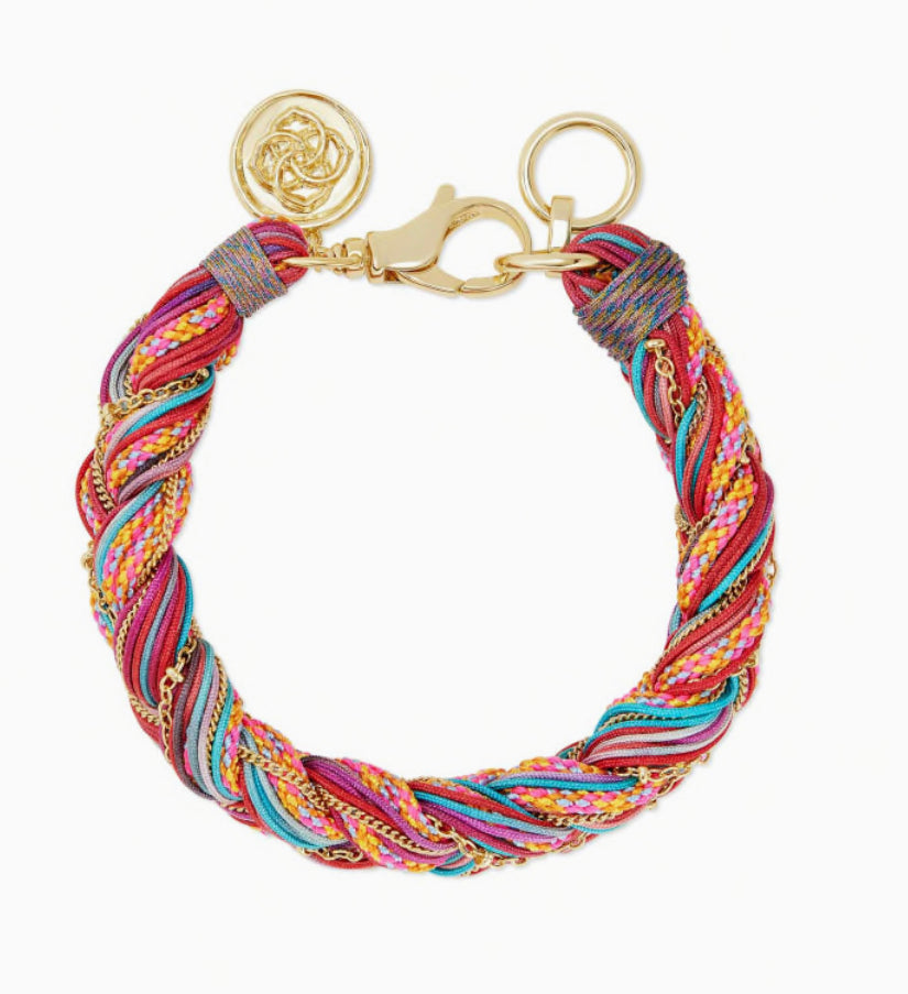 Kendra Scott Masie Gold Corded Friendship Bracelet In Coral Mix Paracord-kendra Scott-The Bugs Ear