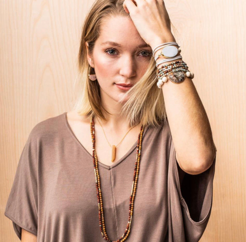 Blue Sky Jasper Stone of Empowerment Necklace Bracelet-Scout Curated Wears-The Bugs Ear