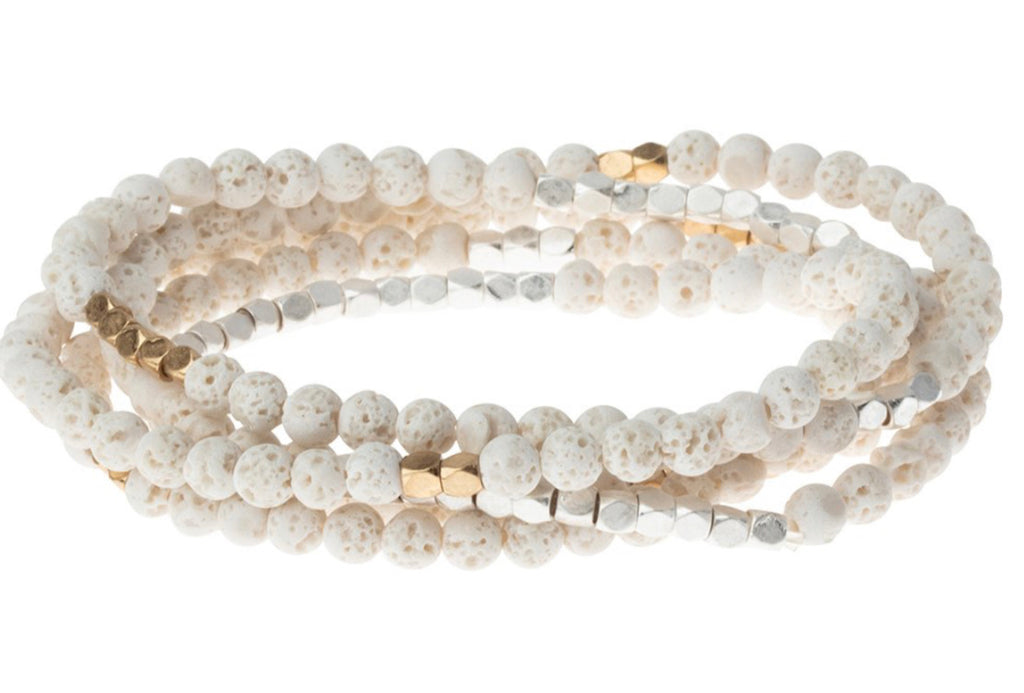 White Lava Stone of Strength Necklace Bracelet-Scout Curated Wears-The Bugs Ear