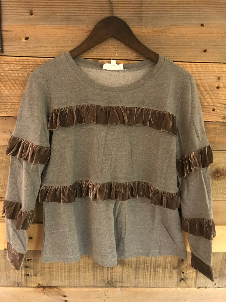 Isa Ruffled Sweater Top-THML-The Bugs Ear
