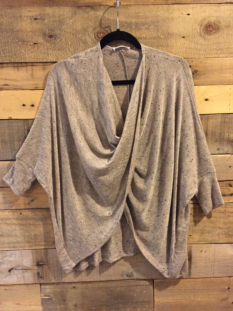 Sarah Taupe Shosh Cross Top-On The Road-The Bugs Ear