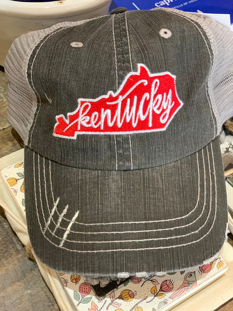 Kentucky Red Distressed Trucker Hat-Katydid-The Bugs Ear