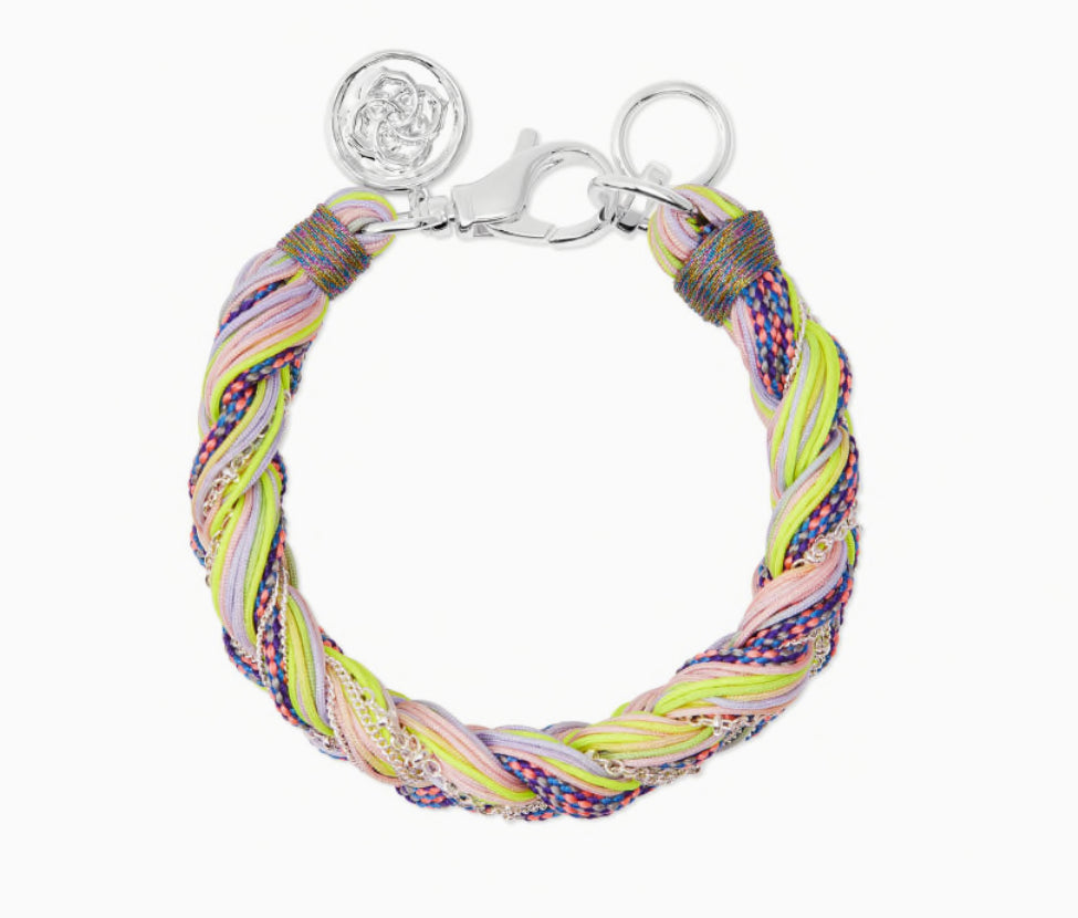 Kendra Scott Masie Silver Corded Friendship Bracelet In Lilac Mix Paracord-kendra Scott-The Bugs Ear