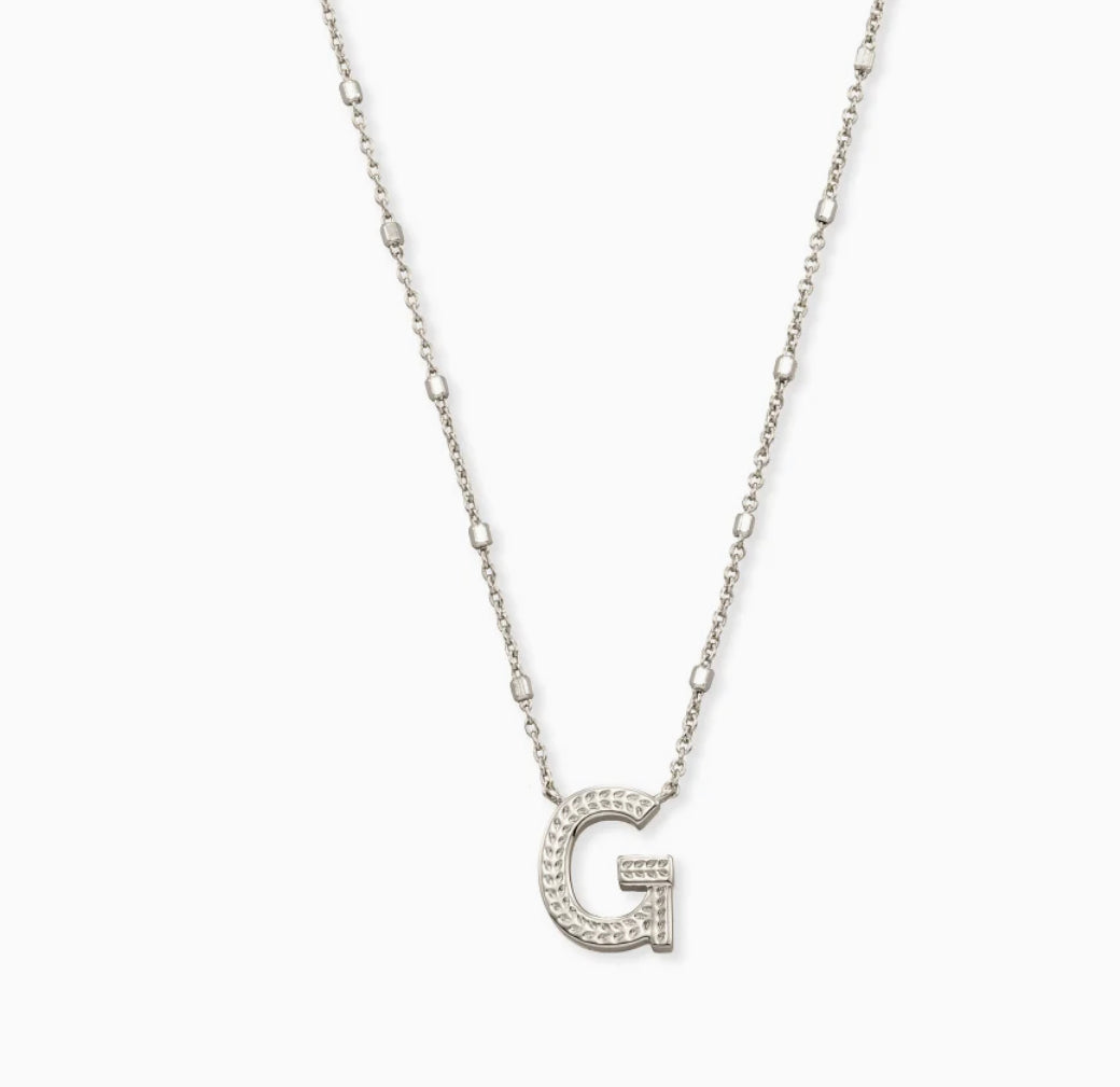 Crystal Letter G Gold Short Pendant Necklace in White Crystal | Kendra Scott