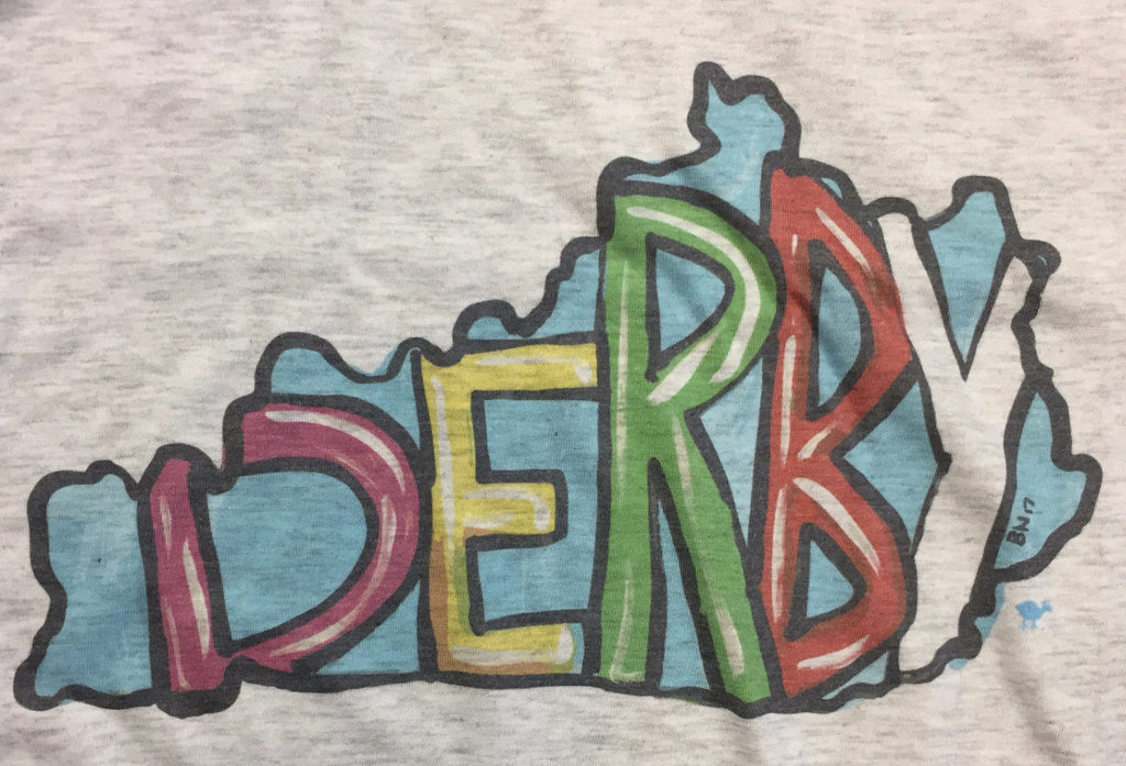 Flew South Kentucky Derby Raglan Grey Sleeve-Southern Roots-The Bugs Ear