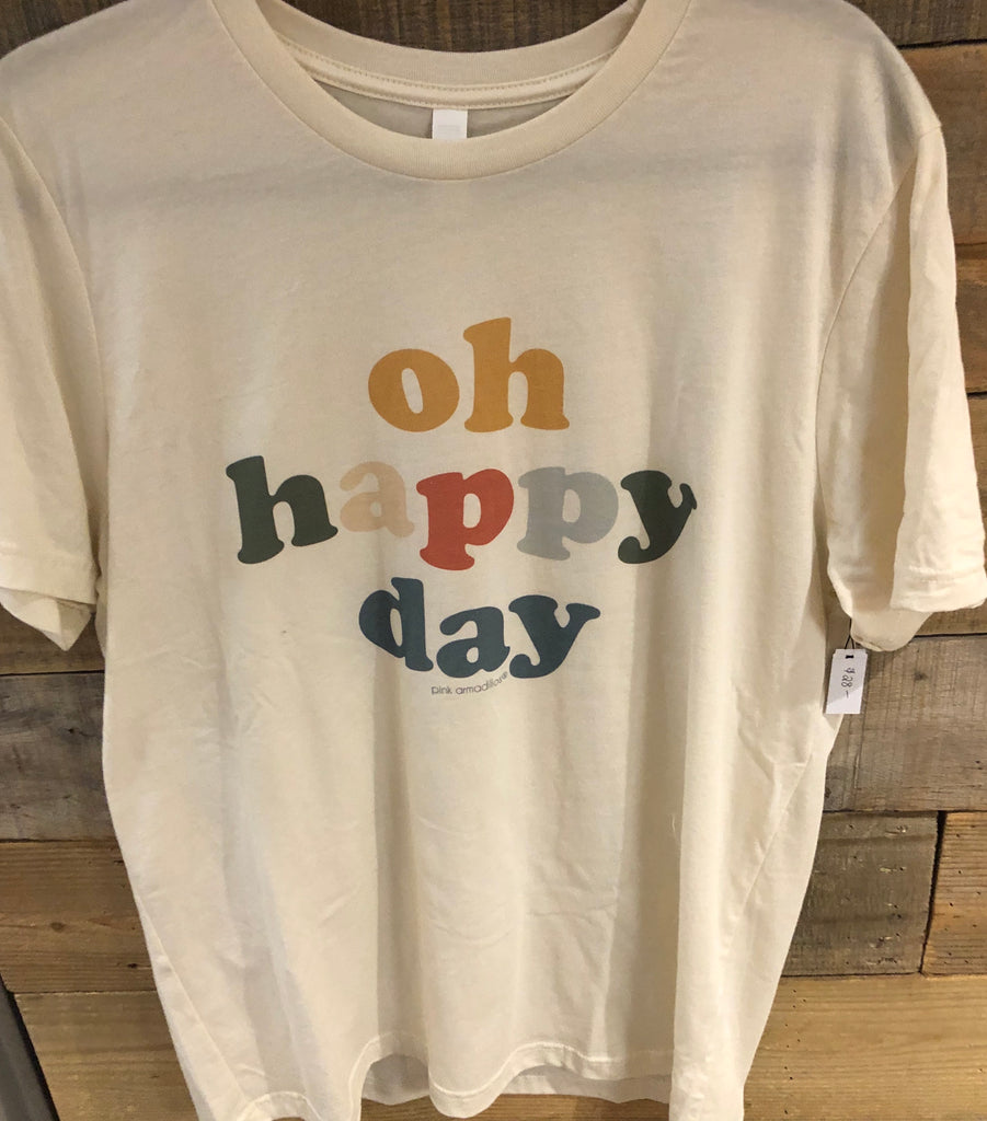 Oh Happy Day Tee-Pink Armadillos-The Bugs Ear