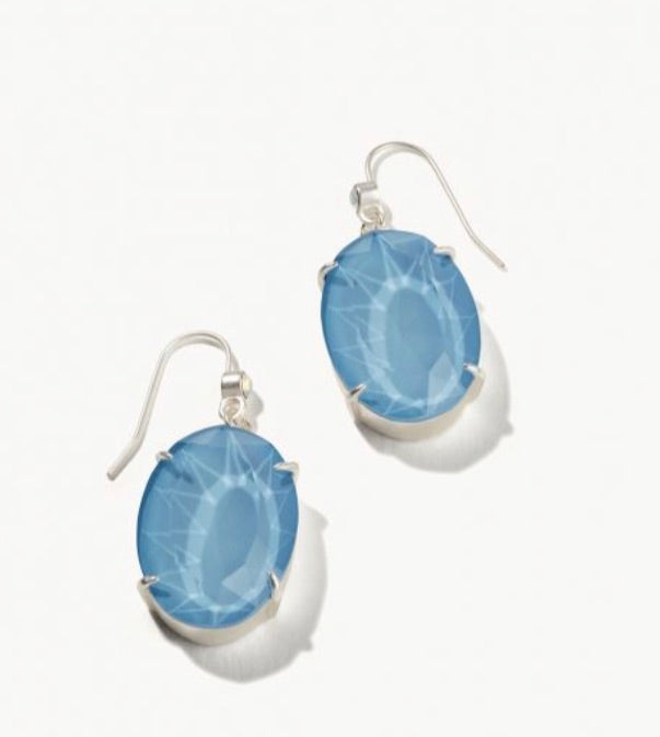 Spartina Mermaid Glass Oval Earrings in Sky Blue-Spartina-The Bugs Ear