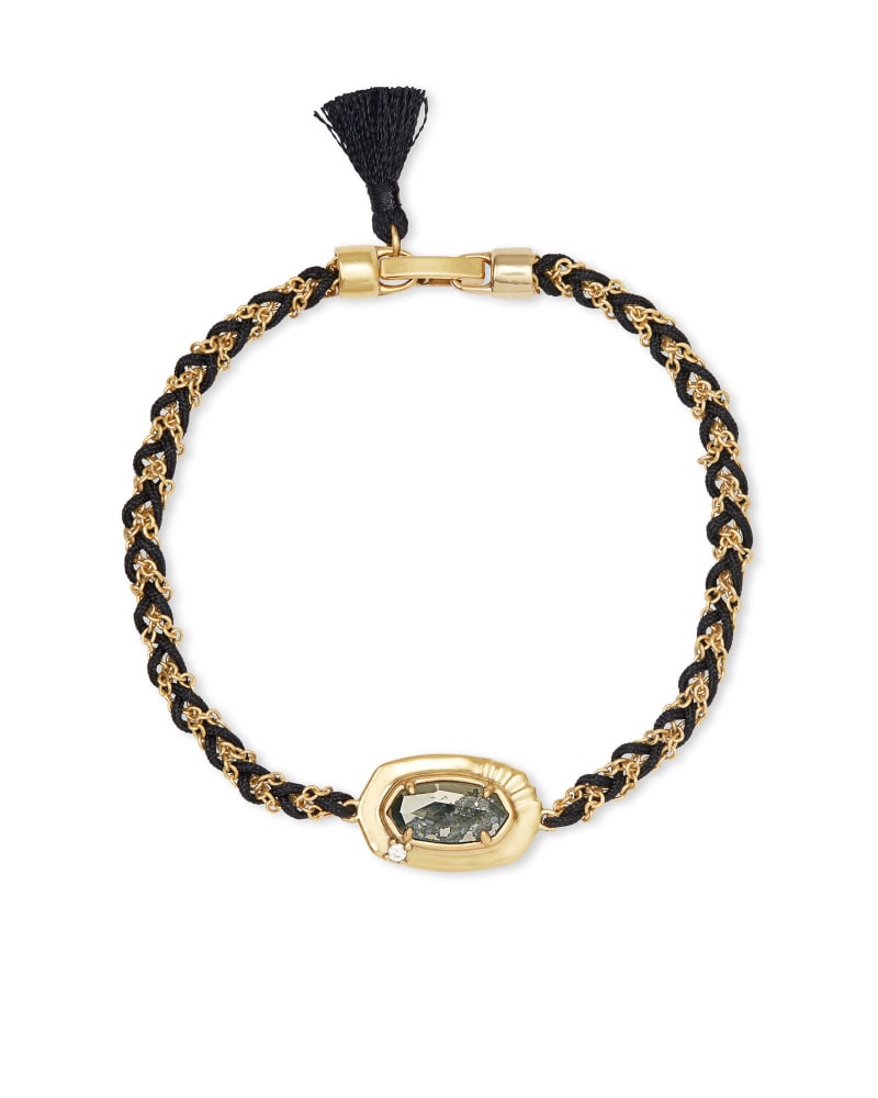 Kendra Scott Anna Vintage Gold Friendship Bracelet In Black Pyrite-Kendra Scott-The Bugs Ear