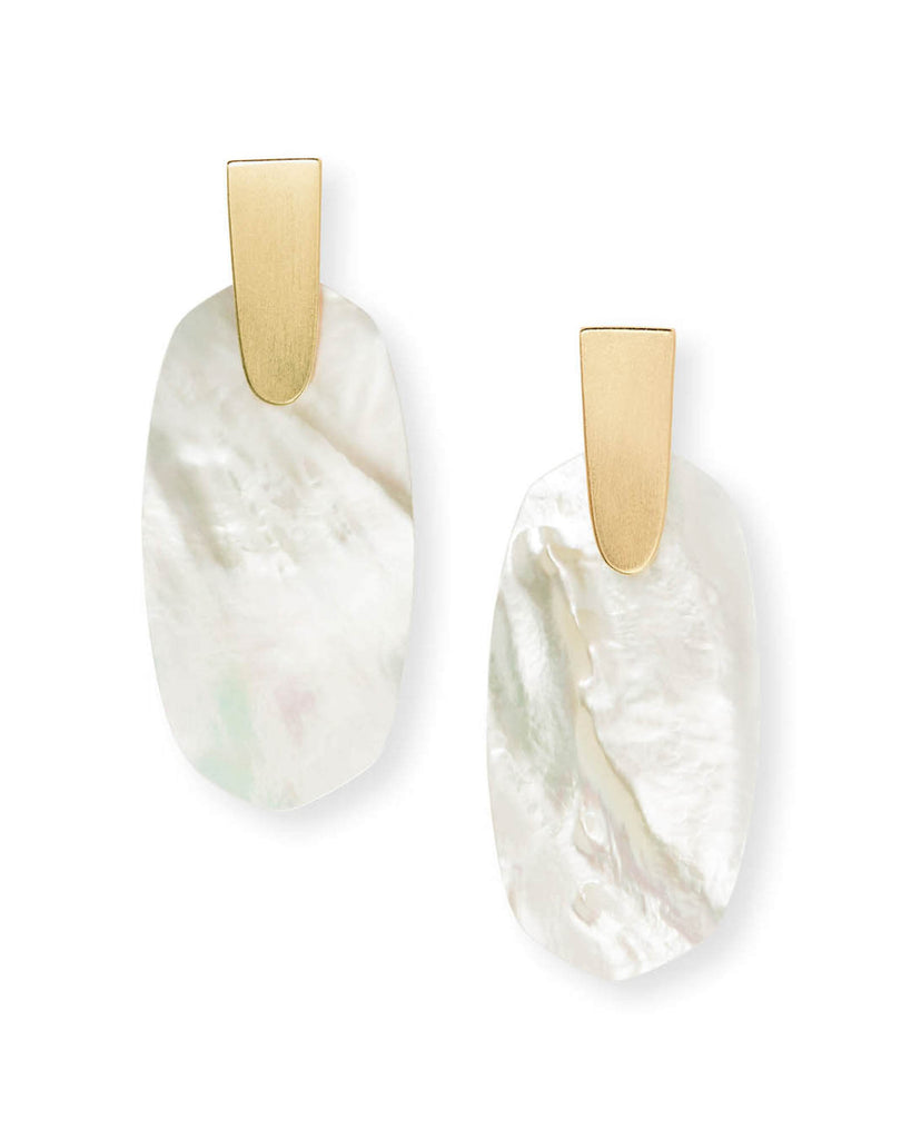 Kendra Scott Aragon Statement Earrings In Gold Ivory Pearl-Kendra Scott-The Bugs Ear