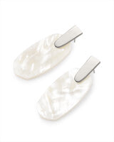 Kendra Scott Aragon Silver Drop Earrings In Ivory Pearl-Kendra Scott-The Bugs Ear