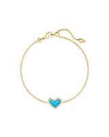 Kendra Scott Ari Heart Gold Chain Bracelet In Turquoise Magnesite-Kendra Scott-The Bugs Ear