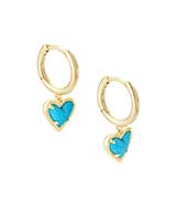 Kendra Scott Ari Heart Gold Huggie Earrings In Turquoise Magnesite-Kendra Scott-The Bugs Ear