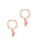 Kendra Scott Ari Heart Rose Gold Huggie Earrings In Pink Drusy-Kendra Scott-The Bugs Ear