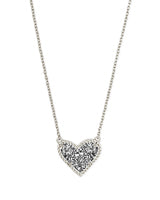 Kendra Scott Ari Heart Silver Pendant Necklace In Platinum Drusy-Kendra Scott-The Bugs Ear