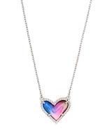 Kendra Scott Ari Heart Silver Pendant Necklace In Watercolor Illusion-Kendra Scott-The Bugs Ear