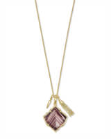 Kendra Scott Arlet Gold Pendant Necklace In Brown Dusted Glass-Kendra Scott-The Bugs Ear