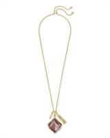 Kendra Scott Arlet Gold Pendant Necklace In Brown Dusted Glass-Kendra Scott-The Bugs Ear