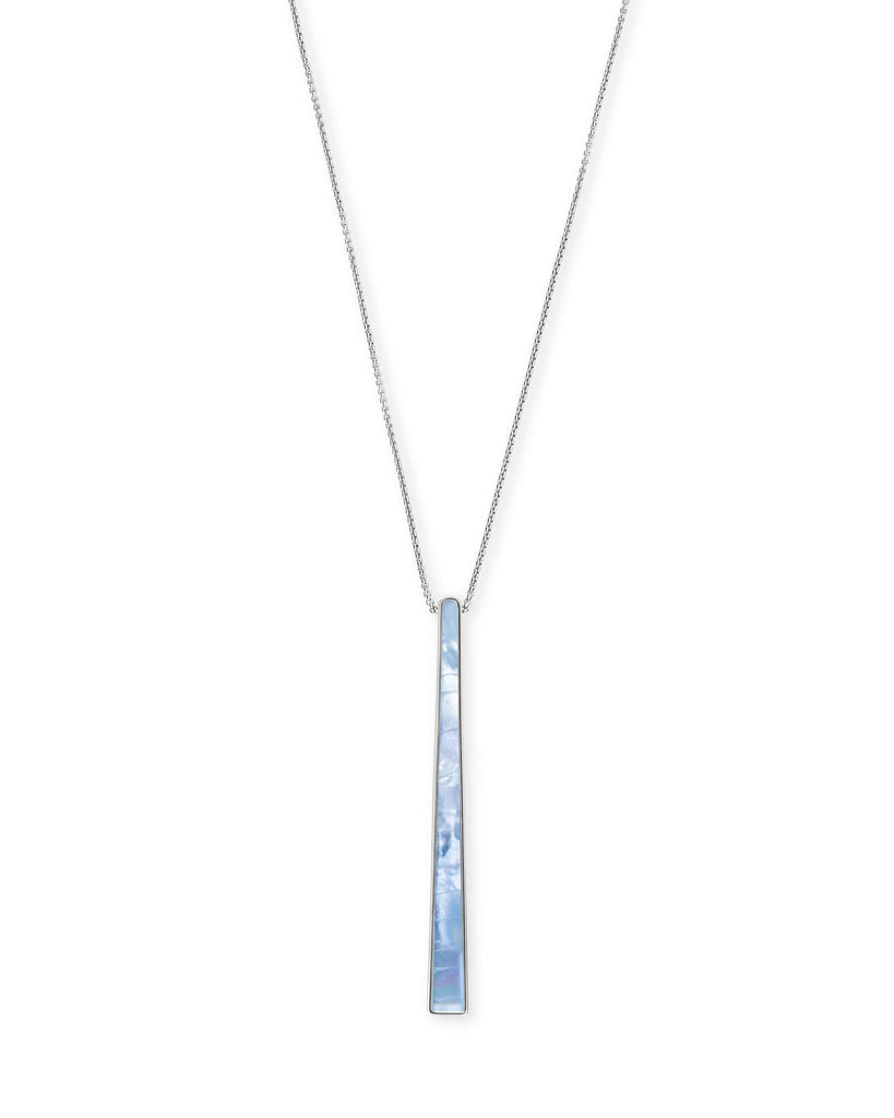Kendra Scott Baleigh Bright Silver Long Pendant Necklace In Sky Blue Illusion-Kendra Scott-The Bugs Ear