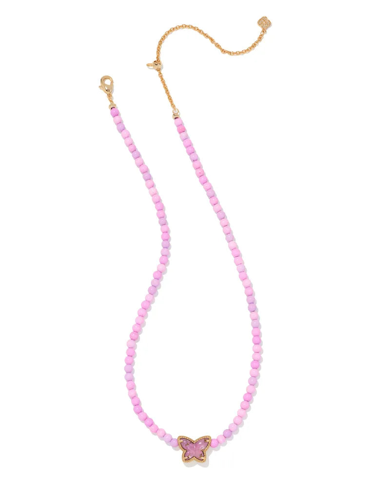 Kendra Scott Beaded Lillia Gold Necklace In Lilac Mix-kendra Scott-The Bugs Ear