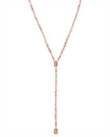 Kendra Scott Bethany Gold Y Necklace In Pink Rhodonite-Kendra Scott-The Bugs Ear