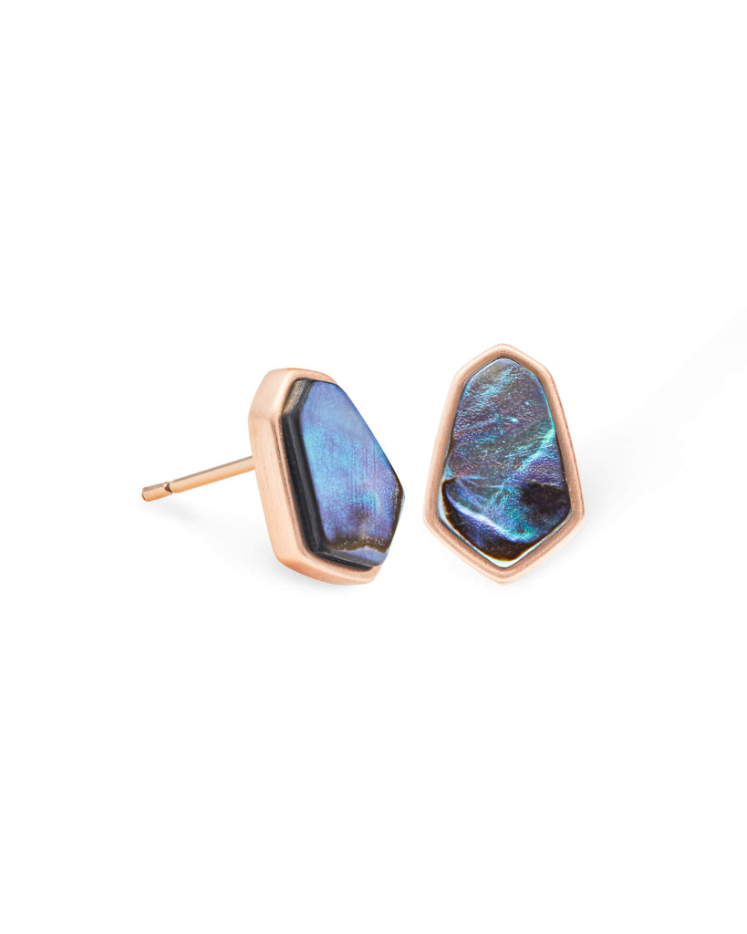 Kendra Scott Clove Rose Gold Stud Earrings In Abalone Shell-Kendra Scott-The Bugs Ear