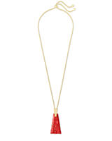 Kendra Scott Collins Gold Long Pendant Necklace In Bronze Veined Red Magnesite-Kendra Scott-The Bugs Ear