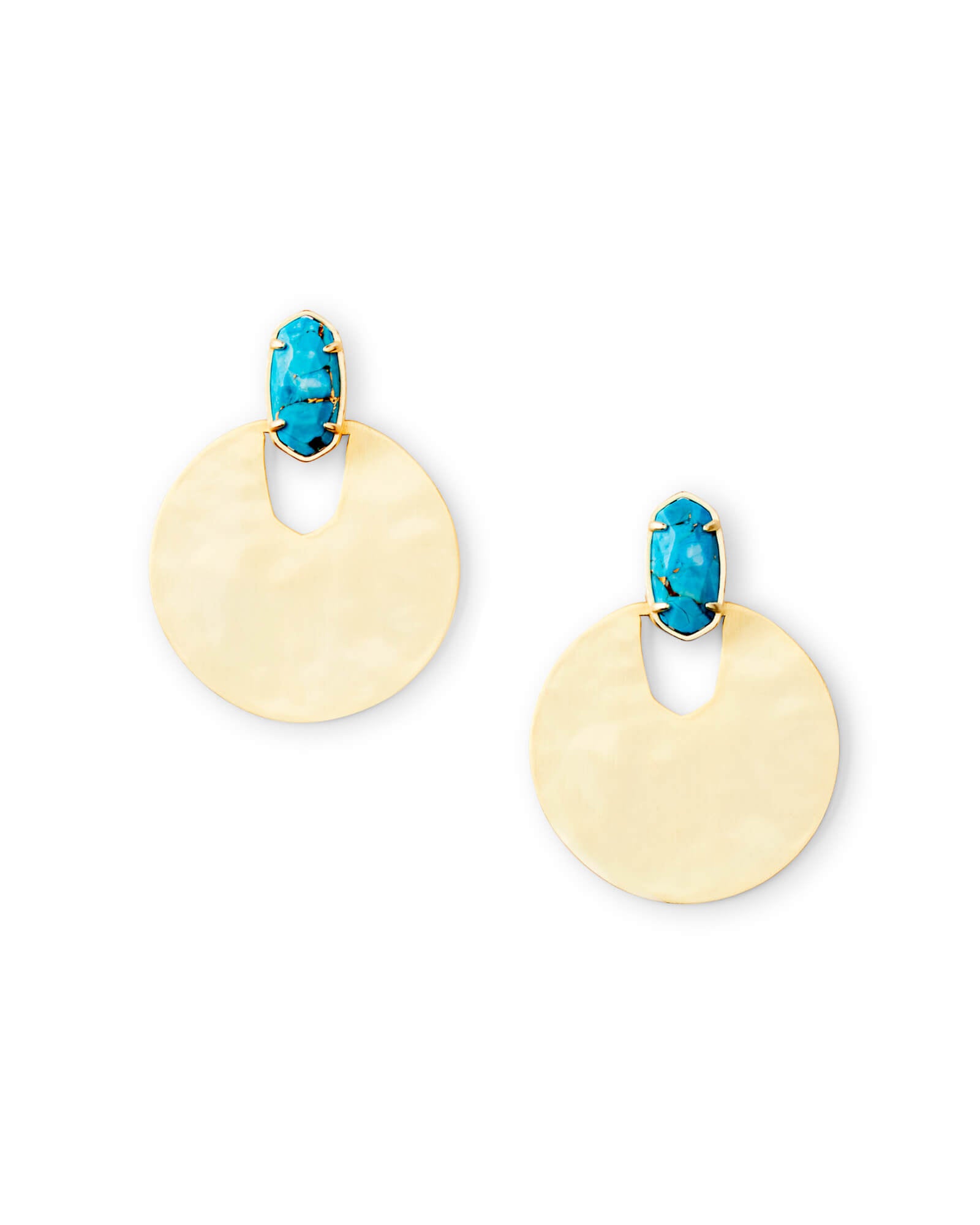 Kendra Scott Deena Gold Drop Earrings In Bronze Veined Turquoise Magnesite