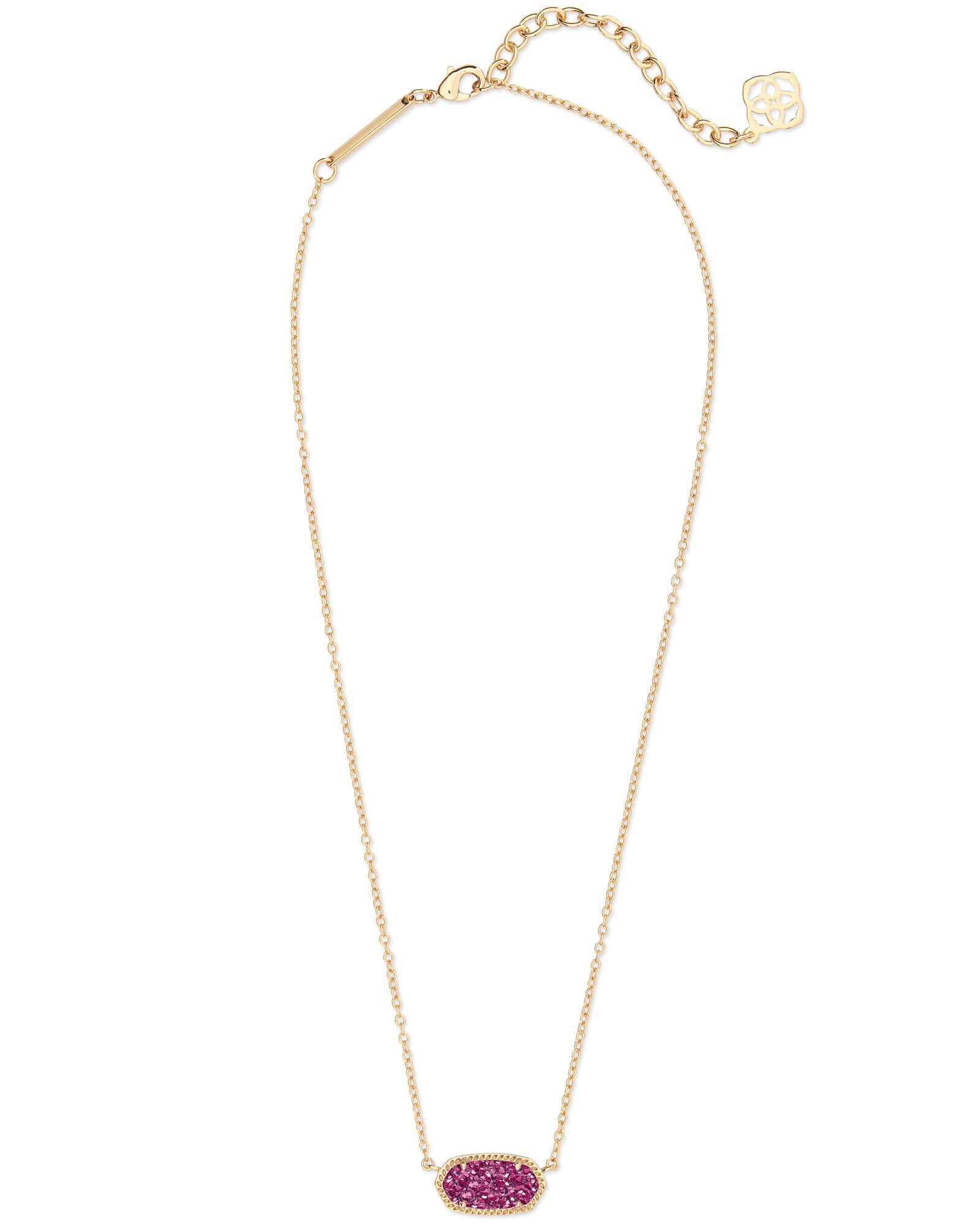 Elisa Gold Pendant Necklace in Spice Drusy