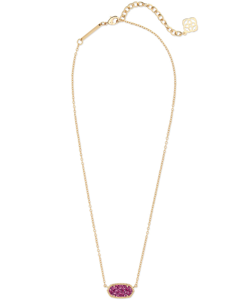 Kendra Scott Elisa Gold Pendant Necklace In Deep Fuchsia Drusy-Kendra Scott-The Bugs Ear