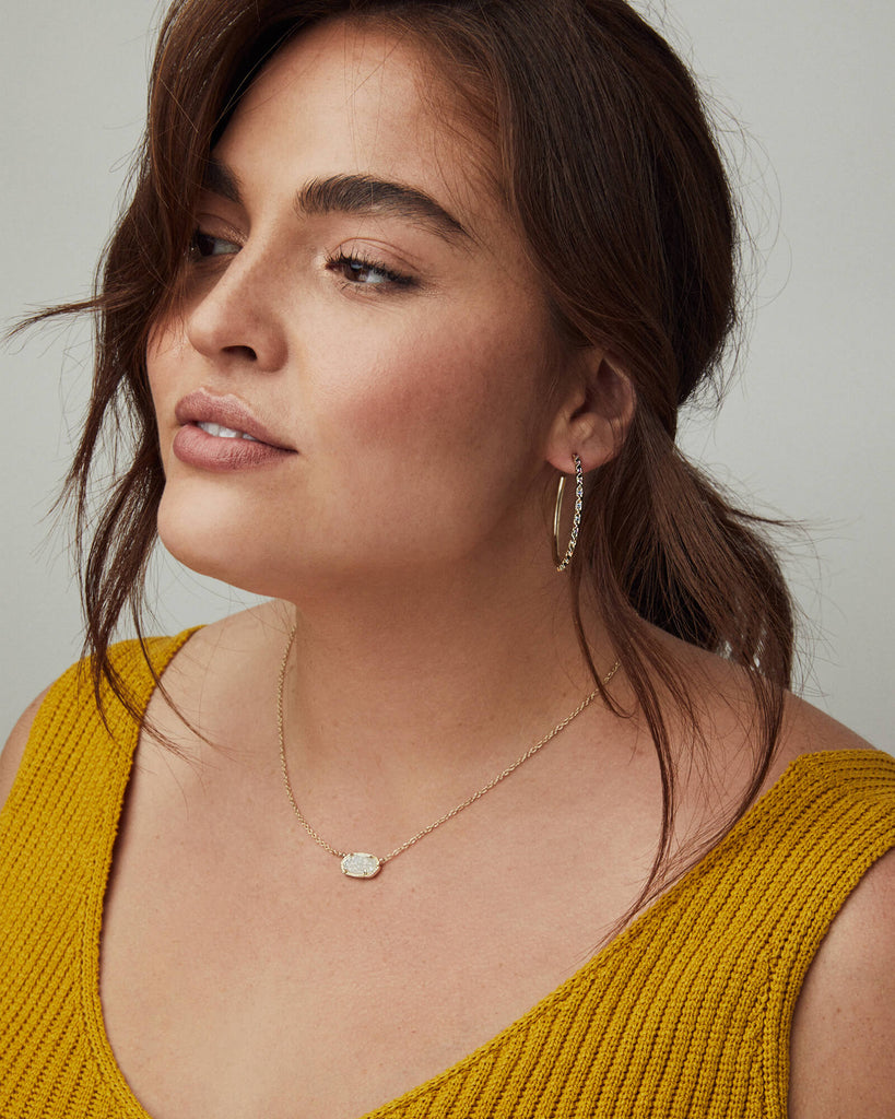 Kendra Scott Elisa Gold Pendant Necklace In Olive Epidote-Kendra Scott-The Bugs Ear