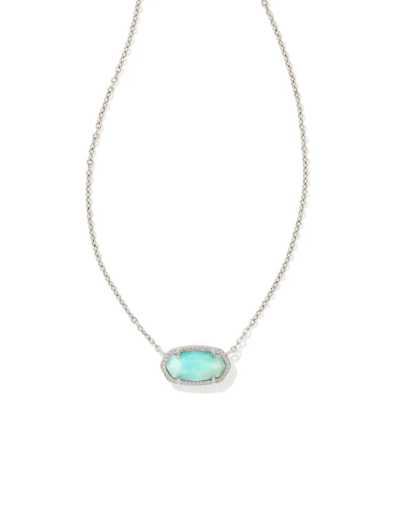 kendra scott elisa pendant necklace rhodium light blue smithsonite