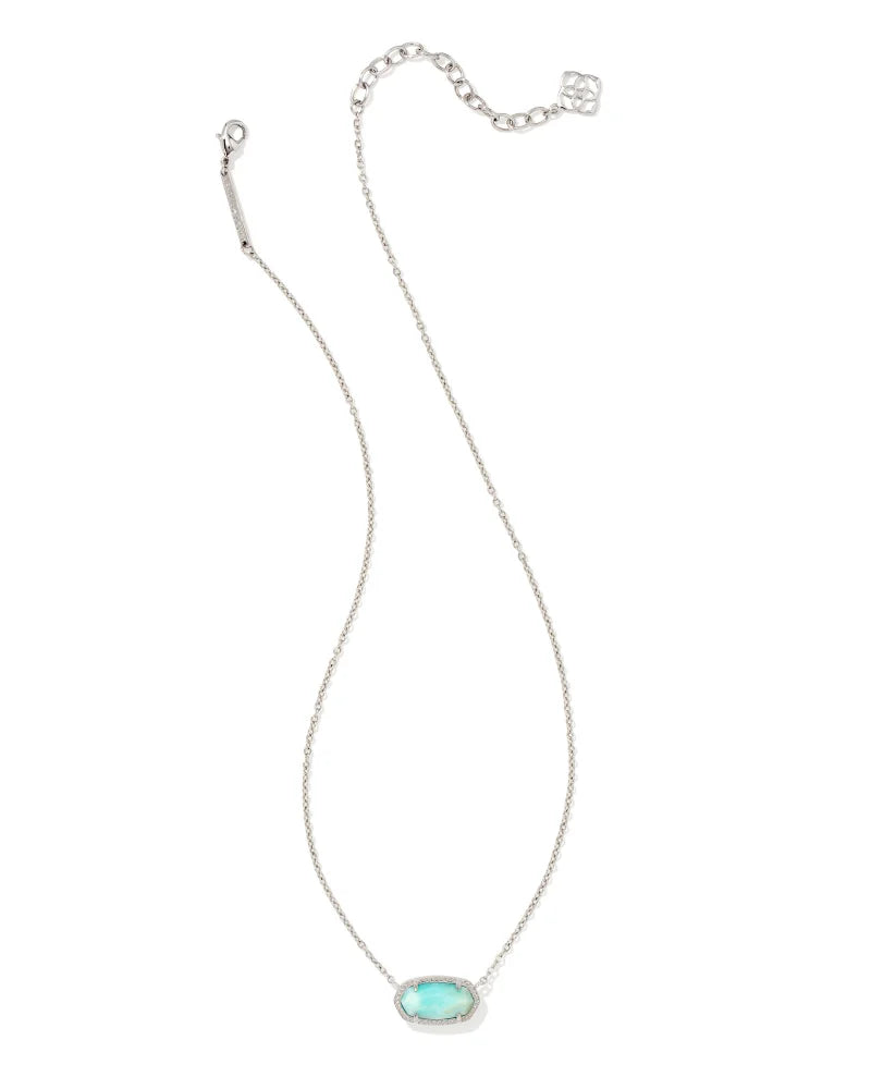 Kendra Scott Elisa Silver Pendant Necklace In Light Blue Smithsonite-Kendra Scott-The Bugs Ear
